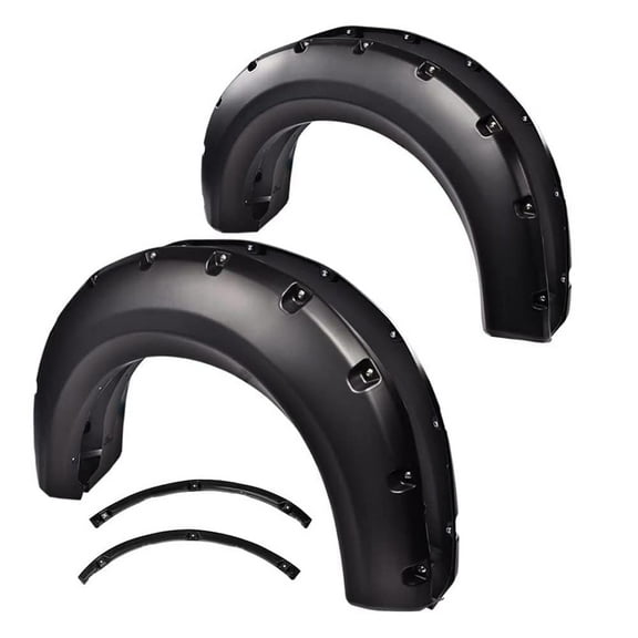 Pocket Rivet Style Fender Flares Wheel Cover Protector Black Fit for 2009-2014 Ford F150 Offroad