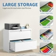thumbnail image 4 of File Cabinets 2 Drawer, Metal Office Storage Filing Cabinet with Lock, White Lateral Filing Cabinet for Home Office,Horizontal Two Drawer File Cabinets for Legal/Letter,Assembly Require,White, 4 of 14