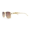 thumbnail image 6 of Luxury Jaguar Cougar Jewel Metal Arm Rectangle Hustler Sunglasses Gold - Brown, 6 of 8