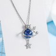 thumbnail image 4 of Collar de plata Oso de Fresa Universo Estrella Luna Cristal 925, 4 of 5