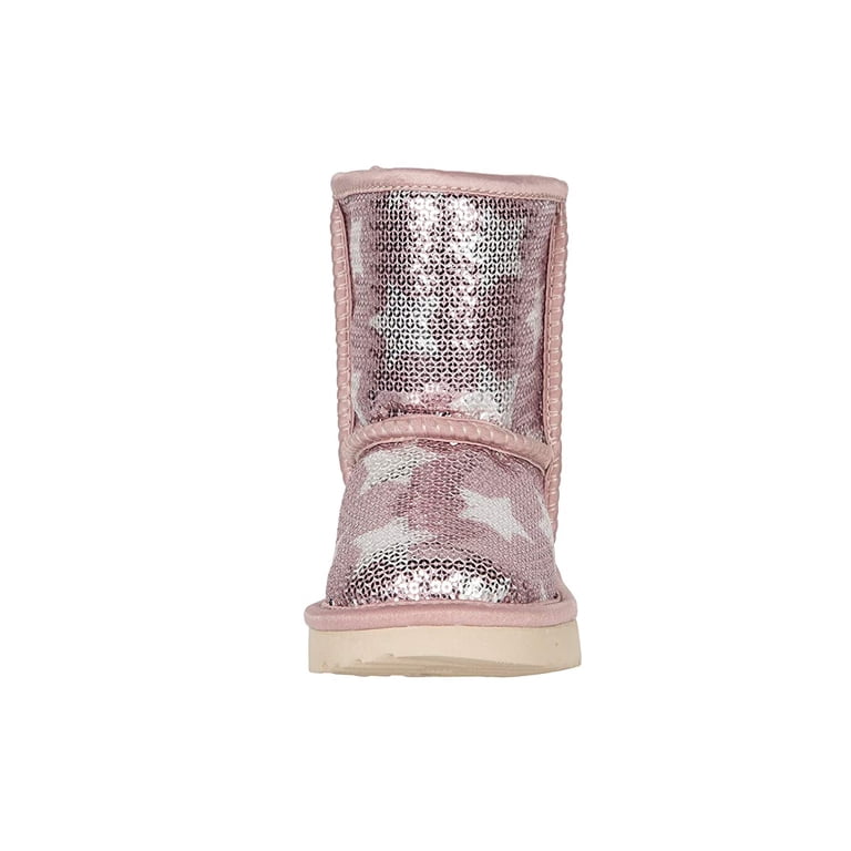 UGG Kids Classic Short II Sequin Star (Toddler/Little Kid) Pink