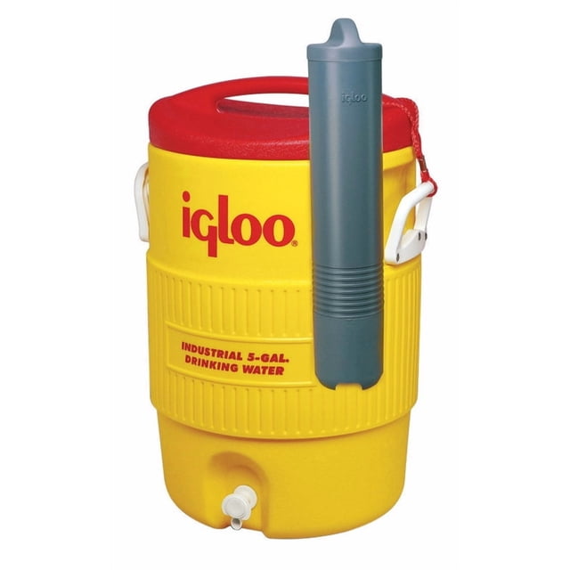 Enfriador de agua IGLOO rojo/amarillo de 18,9 L (5 galones) para exteriores