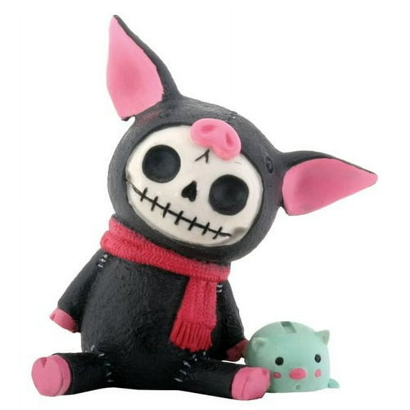 SUMMIT COLLECTION Furrybones Black Bacon Signature Skeleton in Piglet Costume with Piggy Bank