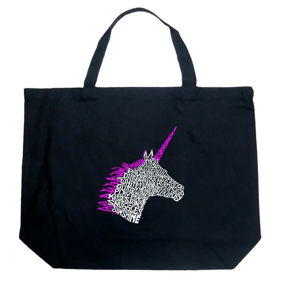 LA Pop Art Large Word Art Tote Bag - Unicorn