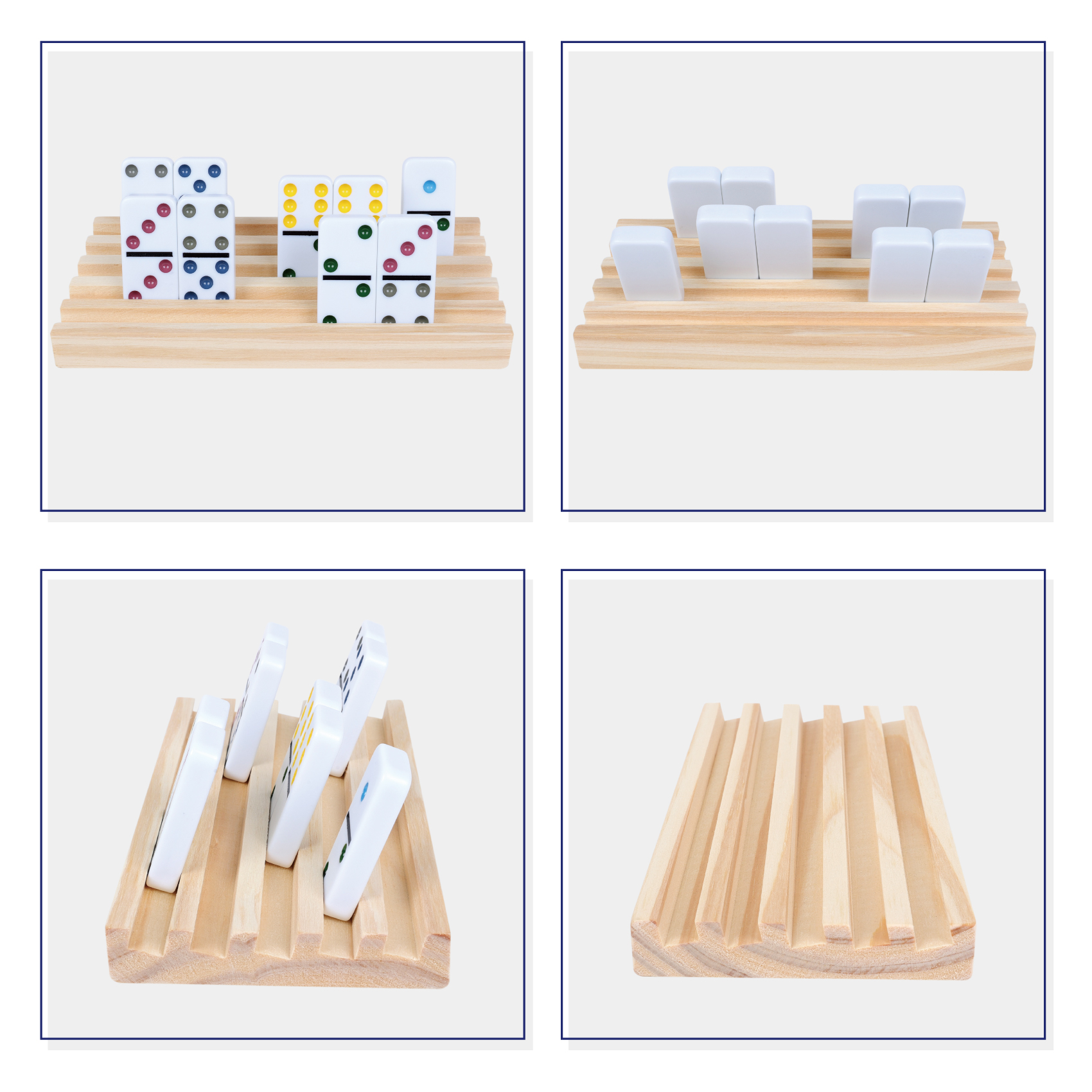 Fugocen Wood Domino Racks Set of 8 Trays photo 4