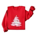 thumbnail image 5 of VKOYWKM Womens Christmas Tree Print Sweatshirts Christmas Crewneck Oversized Sweatshirt Merry Xmas Long Sleeve Cute Pullover Tops Holiday Family Christmas Sweatshirt, 5 of 5