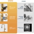 thumbnail image 4 of Wowow Brass Gold 17.9 in. H 360° Spout Swivel Pull Down Sprayer Kitchen Faucet with 3-Function Sprayer and Deckplate, 4 of 7