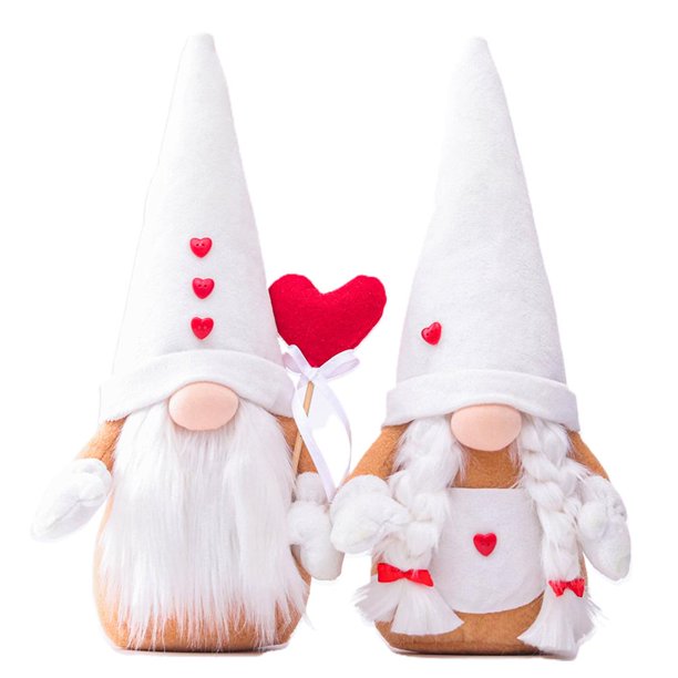 Regalos De Navidad Para El Día De San Valentín, Muñecos Sin Rostro, Elfos, Decoración De Fiesta En Casa, Adornos De Rudolph Para Parejas Amorosas Rojas 2 Uds. Yuarrent HA038894-00