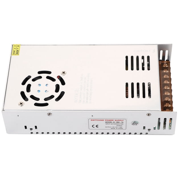 Fuente de alimentación conmutada regulada universal de 12 V y 30 A con control de temperatura para tiras de LED