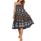 thumbnail image 2 of Falda Maxi Ruffle Boho de Cintura Alta Floral para Mujeres INSPIRE CHIC XL Negra, 2 of 7