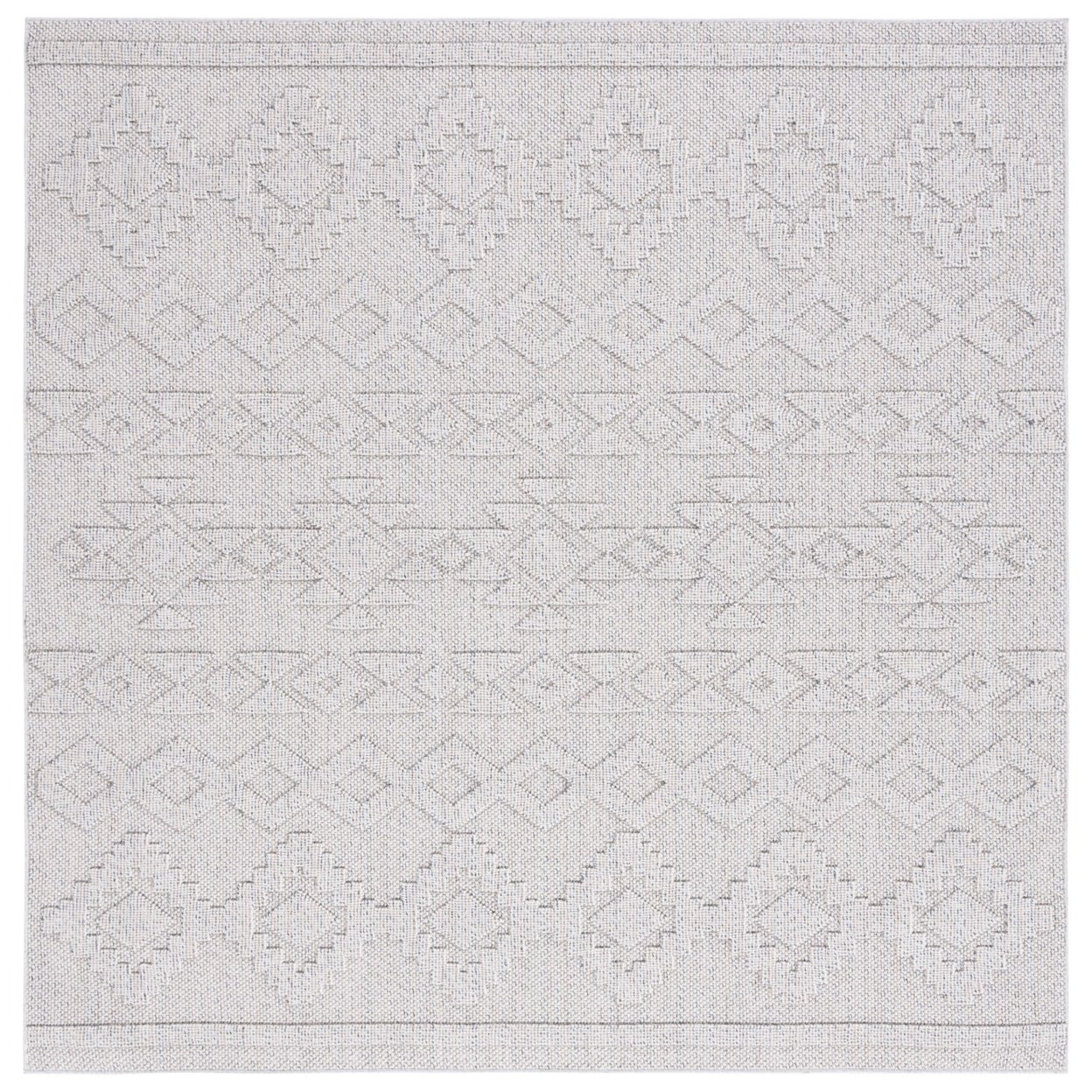 SAFAVIEH Global Caitriona Diamond Indoor/Outdoor Area Rug, Grey/Beige, 6'7" x 6'7" Round
