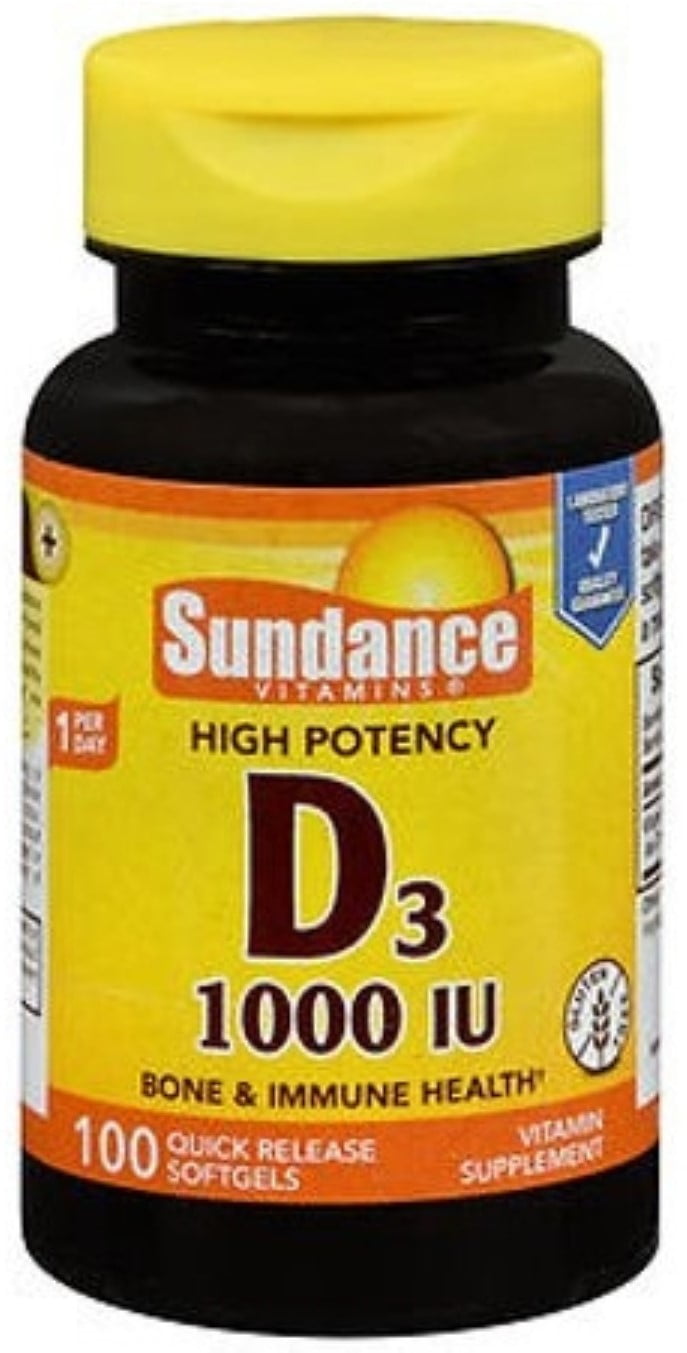 Sundance Vitamins High Potency Vitamin D3 Tablets, 1000 IU, 100 Count