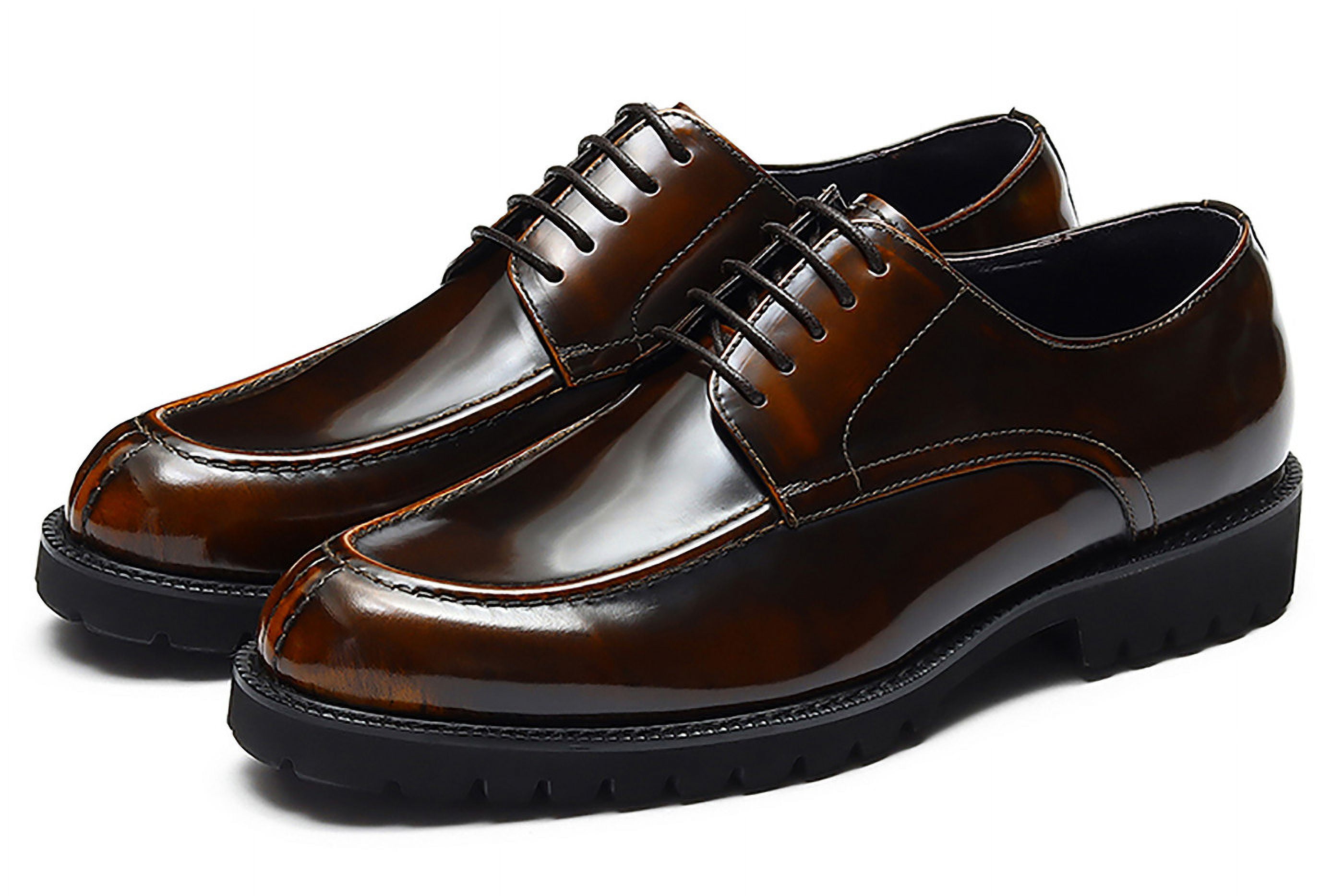 Santimon Brown Dress Shoes for Men Thick Sole Derby Shoes Business Formal  Shoes for Wedding Formal Occasions US 12 - Walmart.com