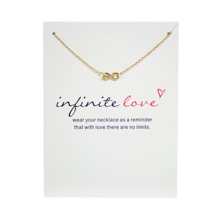 Inspirational Quote Valentine's Day Clavicle Chain Women's Necklace in Original Package (Gold, Infinite