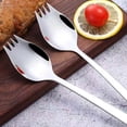 thumbnail image 2 of Paquete de 4 tenedores de acero inoxidable de 1,6 pulgadas de ancho para uso diario, juego de cubiertos resistentes para acampar, aperitivos, ensaladas y postres, 2 of 5