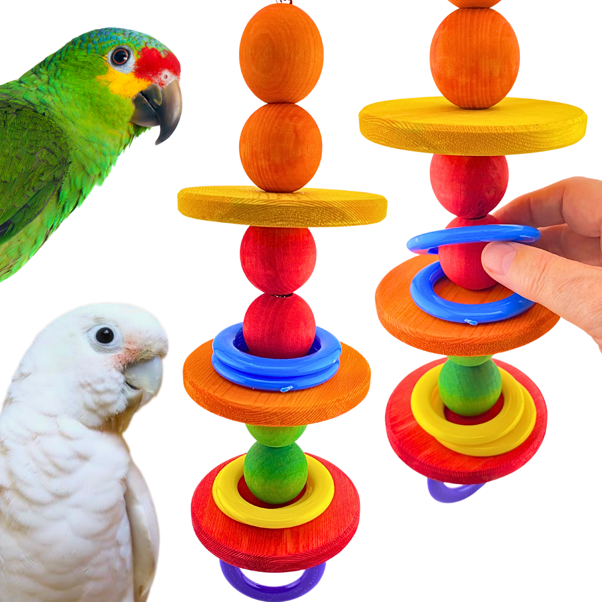 Bonka Bird Toys 3878 Disco Ball Medium Wood Plastic Puzzle Parrot Cage Toy Pet
