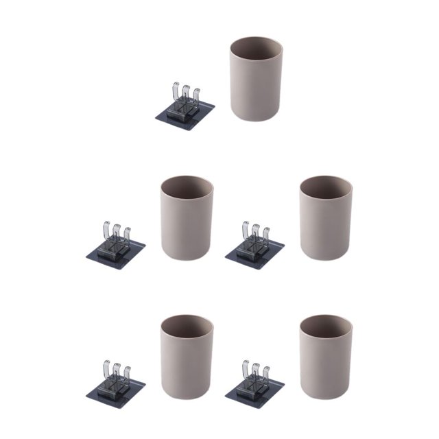 bedienty 2Pcs/set Wall-mounted Toothbrush Holder Organizer Environment-friendly Plastic Toothpaste Wash Environment-friendly Plastic Toothpaste Wash Cup Mug Coffee 5Set