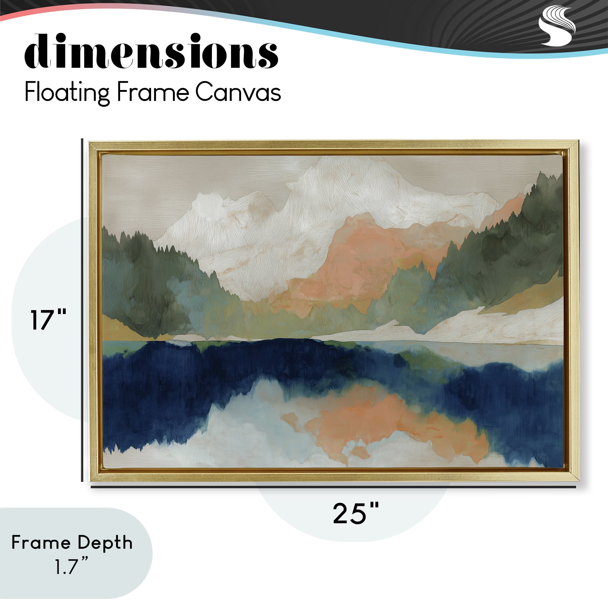 Stupell Industries Alpine Autumn Lake Reflection Gold Framed Floater Canvas Wall Art, design by Chromatic Storm Studio