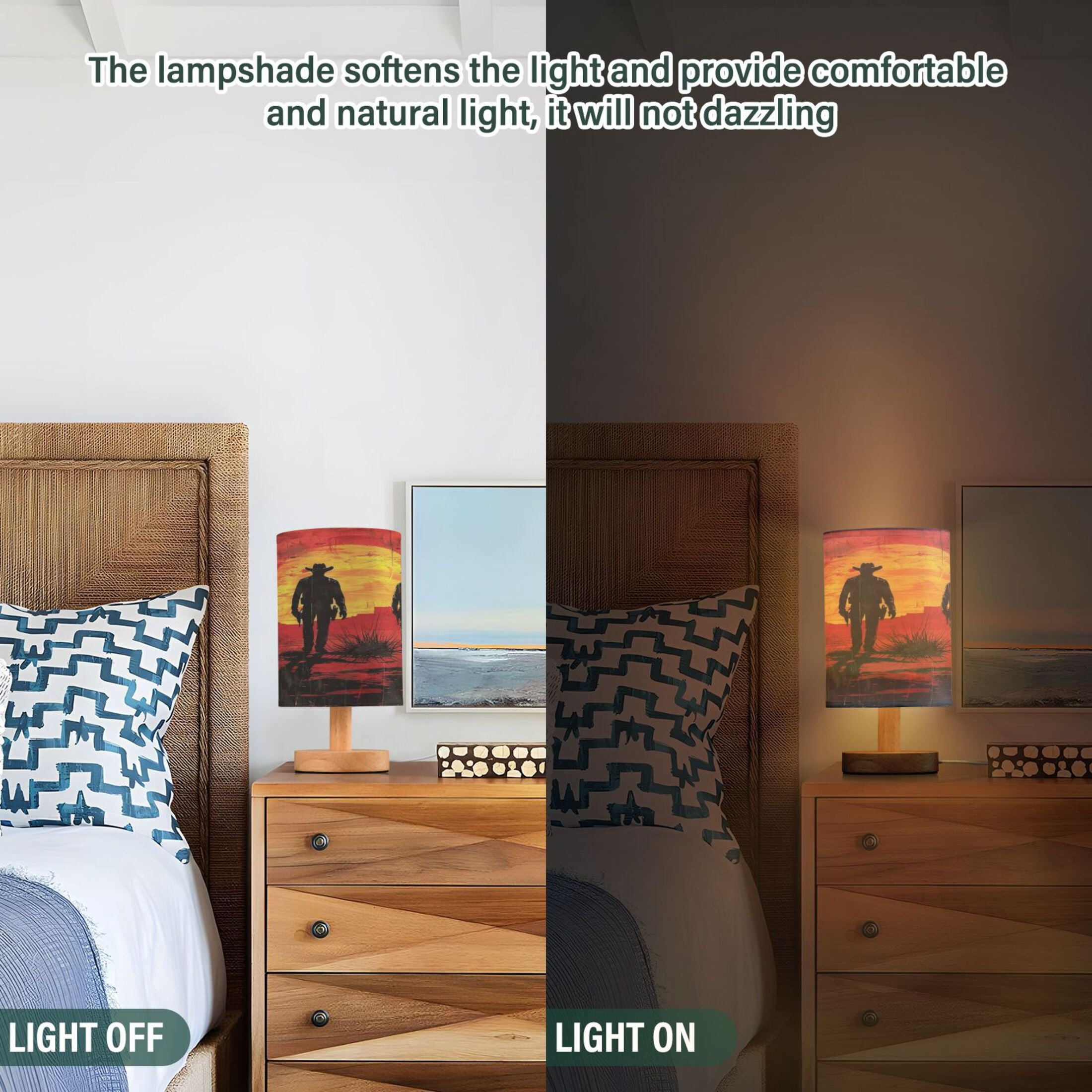 Desk Lamp Bedside Lamp 5.12x9.7In LED Lamp With USB Charging Interface For Bedroom Living Room Office Study Stylish Decoration Red Western Cowboy