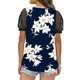 thumbnail image 2 of Gibobby Camiseta de manga corta para mujer Top manga corta con cuello en V encaje informal con estampado moda para mujer(Blanco,M), 2 of 4