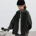 thumbnail image 4 of JIAYUE Tops for Boys Long Sleeve Denim Jacket Classic Black Comfortable Fit For Kids Autumn Casual Everyday Wear, 4 of 9