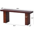thumbnail image 2 of Wnutress Wood Entryway Benches, 42.5" Fluted Farmhouse Dining Bench Seat for Kitchen, End of Bed, Living Room, Hallway, Easy Assembly, Indoor, Reddish Brown, 2 of 12