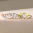 thumbnail image 3 of 3CT 925 Sterling Silver Engagement Rings 3-Stone Emerald Cut Cubic Zirconia CZ Wedding Promise Rings for Her Wedding Bands for Women Size 3-11, 3 of 10