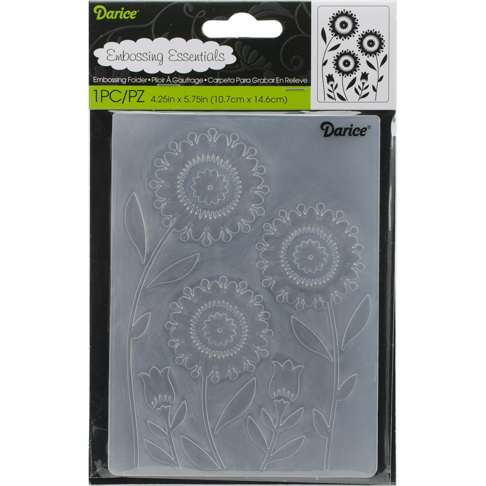 Darice Embossing Folder Floral Trio 4.25 X 5.75 Inches