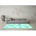 thumbnail image 3 of Ahgly Company Indoor Rectangle Solid Turquoise Blue Modern Area Rugs, 5' x 8', 3 of 4