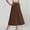 Skirts-223Brown, variant on Gamivast Skirts for Women Smocked High Waisted Maxi Skirt Flowy Skirt Casual Skirt with Pockets A-Line Long Skirt for Vacation Daily Travel Weekend Wear Dark Blue S