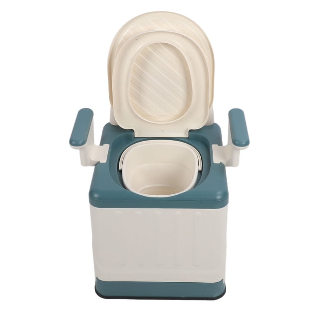 Mobile Bedside Commode, Stable Base Removable Armrest Strong Load Bearing Portable Adults Toilet Odor Sealed for Home Bedroom