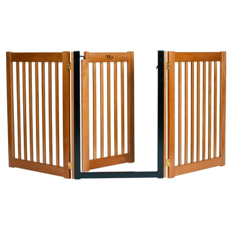 Dynamic Accents 32 in. Walk-Through 3 Panel Free Standing Gate - Artisan Bronze