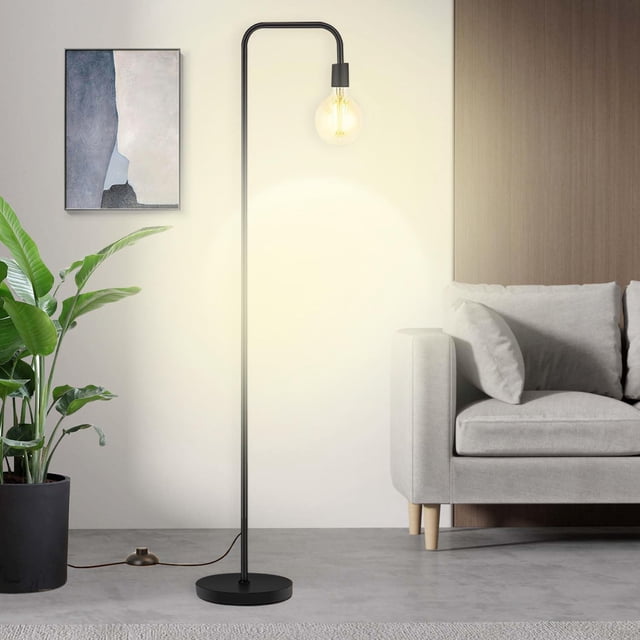 Lampara de Pie para Sala,Socket E26,152cm, Lámpara de Pie Industrial para Sala de Estar,Lámpara de Pie Moderna con Interruptor de Pie,Diseño Minimalista,para Rec&a