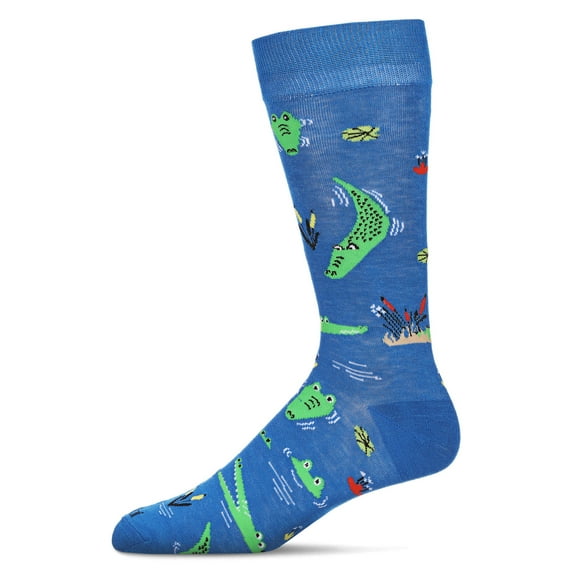 MeMoi Men's Gators Bamboo Crew Socks - Mens - Male, 10-13, Royal Blue