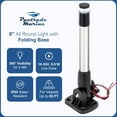 thumbnail image 2 of Pactrade Marine Navigation Lights for Boats LED - 8 Inch All-Round Stern Light (Folding Base, Surface Mount) for Night Boating - 52-Lumen Pontoon, Kayak, Jon Boat Accessories (DC10-30V), 2 of 7