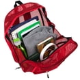 thumbnail image 4 of Solid Color Transparent See Through Mesh Stadium Approved Backpack for Travel and Commuting in Red, 4 of 9