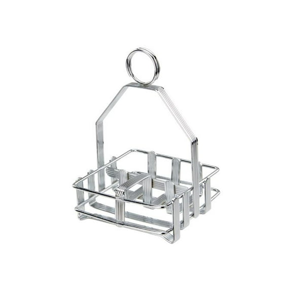 Winco WH-7 Chrome Plated Cruet Rack for Salt & Pepper Shaker & Sugar Packets
