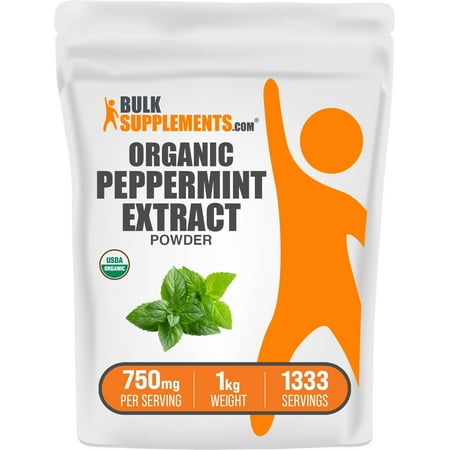 BulkSupplements Organic Peppermint Extract Powder - 750mg per Serving - 1 Kilogram (2.2 lbs) - 1333 Servings