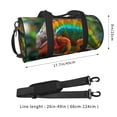 thumbnail image 2 of Zufioo Chameleon Print Round Sports Travel Duffel Bag, Airplane Weekender Bag, Waterproof Gym Backpack, Unisex, 2 of 6
