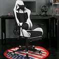thumbnail image 3 of Costway Massage Gaming Chair Reclining Racing Office Computer Chair with Footrest White, 3 of 12