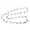 thumbnail image 3 of 925 sterling silver Hawaiian cz plumeria flower anklet cz 6mm 9"+ 1/4" extension, 3 of 4
