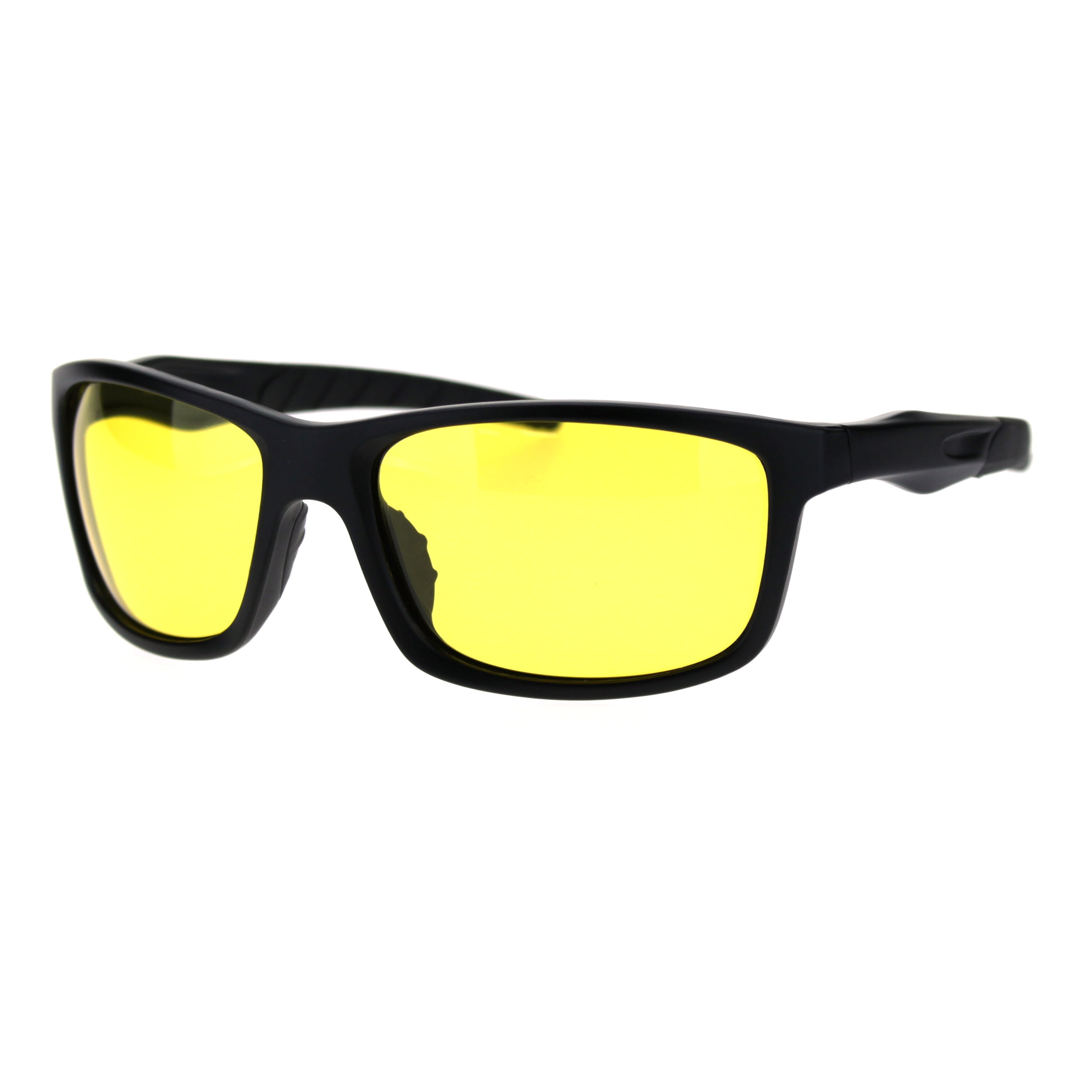 Polarized Yellow Lens Sunglasses Horn Rim Style Anti Glare Night Vision Driving 