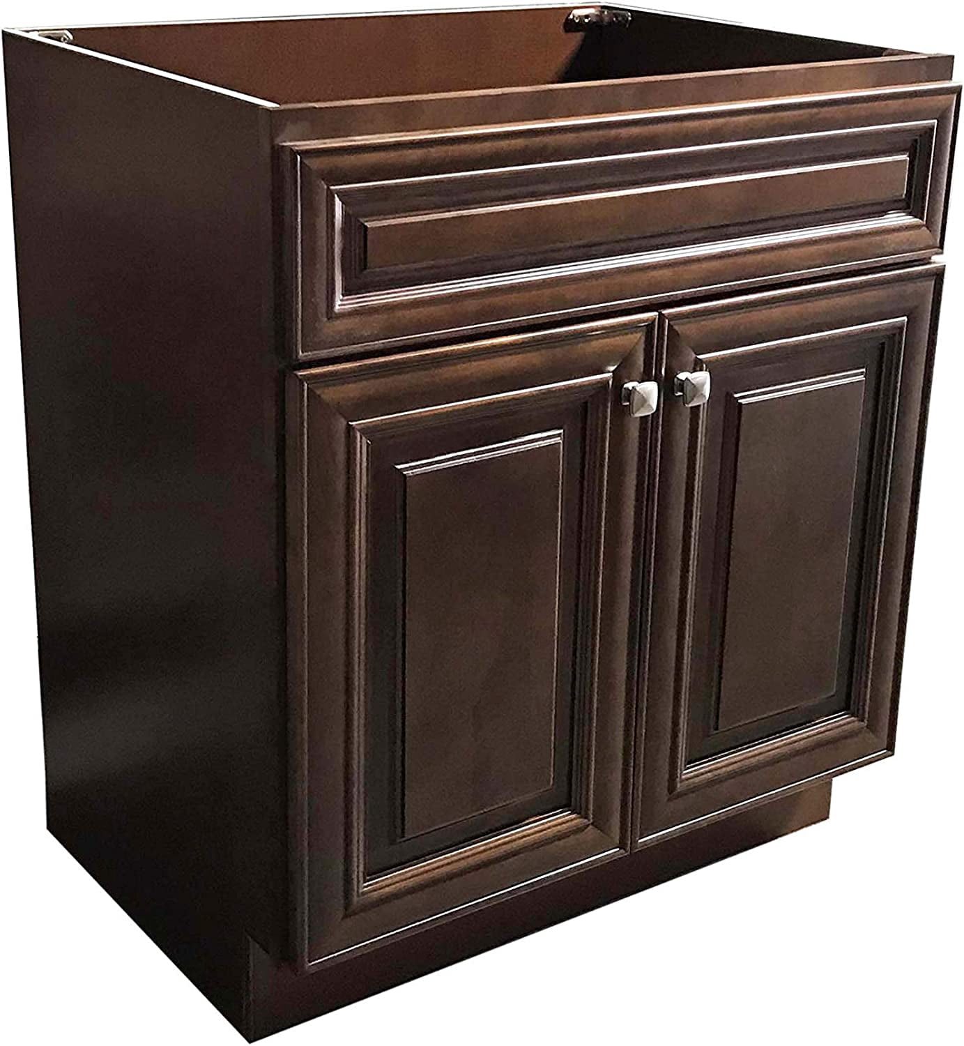Sink Base Bathroom Vanity Ready-to-Assemble Bathroom Cabinet 24" Width Vanity Base in Maple Walnut