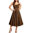 thumbnail image 5 of FNFYFH Renaissance Corset Dress for Women Lace Up Cottagecore Dress Sleeveless Long Dress Medieval Costume, 5 of 8