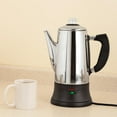 thumbnail image 2 of Home Marketplace 12-Cup Electric Coffee Percolator - Stainless Steel Coffee Maker for Strong, Flavorful Brew | No Paper Filters Needed, Easy Serve, Nostalgic Design - by Fox Valley Traders, 2 of 7