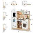 thumbnail image 4 of Costway Wooden Kids Pretend Kitchen Playset Cooking Play Toy w/ Utensils & Sound, 4 of 11
