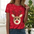thumbnail image 2 of UngA Christmas Womens Shirts Short Sleeve Cotton Crewneck T-Shirt Merry Christmas Xmas Tree Tee Tops Casual Basic Christmas Tshirts Women (Wine,XL), 2 of 7