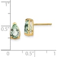 thumbnail image 2 of 14K Yellow Gold 8X5 Pear Green Quartz Earrings (9 X 5) Made In United States xe81ag, 2 of 5