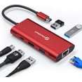 thumbnail image 1 of UtechSmart USB C Hub, USB C Ethernet Multiport Adapter, 6 In 1 USB C to  Dock Compatible for  Pro/Air, Chromebook, 1 of 10