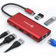 thumbnail image 1 of UtechSmart USB C Hub, USB C Ethernet Multiport Adapter, 6 In 1 USB C to  Dock Compatible for  Pro/Air, Chromebook, 1 of 10
